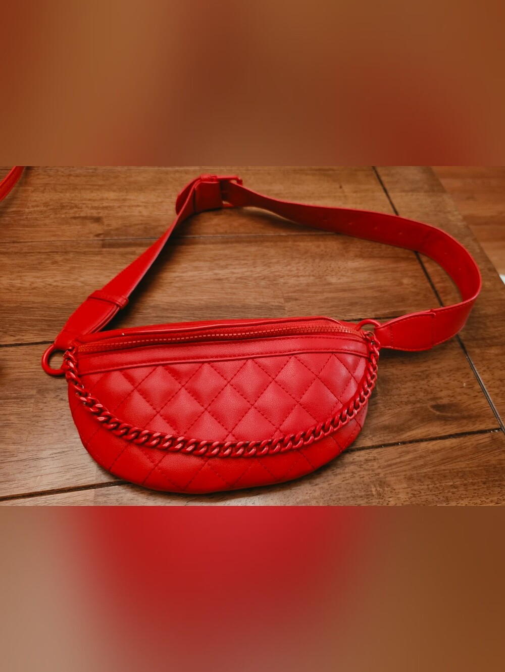 Call It Spring Red Quilted Chain Accent Belt Bag - Women